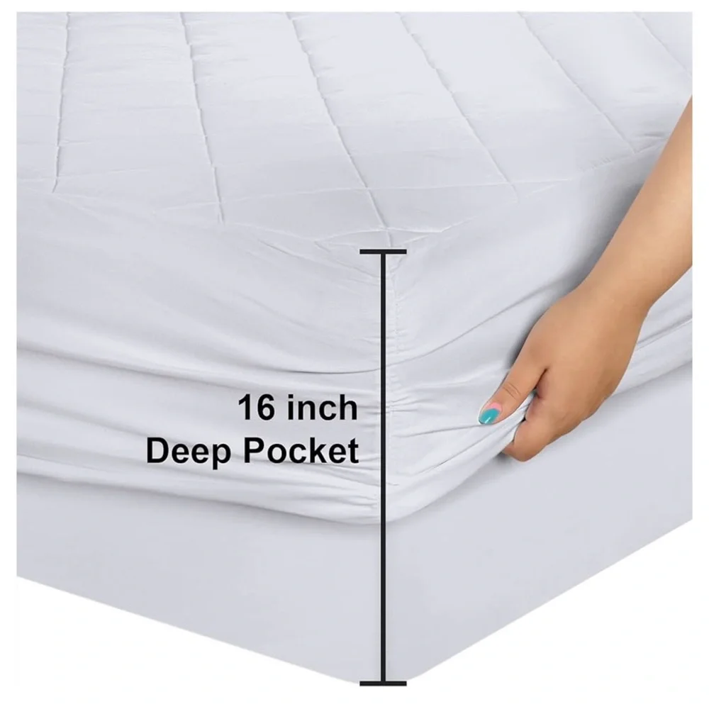 quilted fitted mattress pad KING